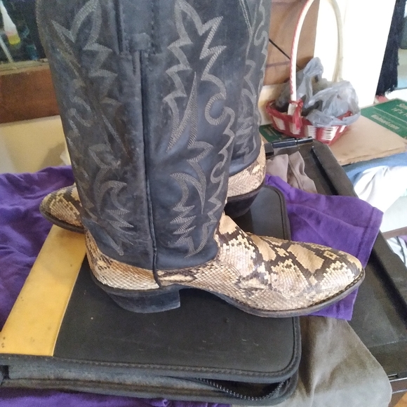 Exotic Python leather boots main image 4